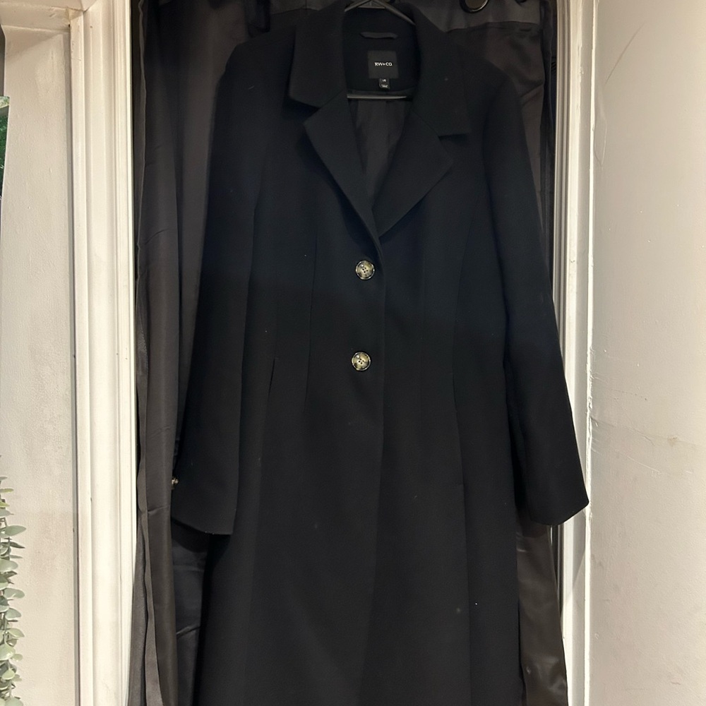 RW&CO. Black Long Peacoat